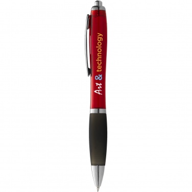 Logo trade promotional product photo of: Nash ballpoint pen coloured barrel and black grip